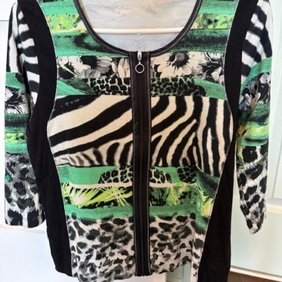 Betty Barclay Collection sz M Women's top multicolour floral & animal print - Picture 1 of 16
